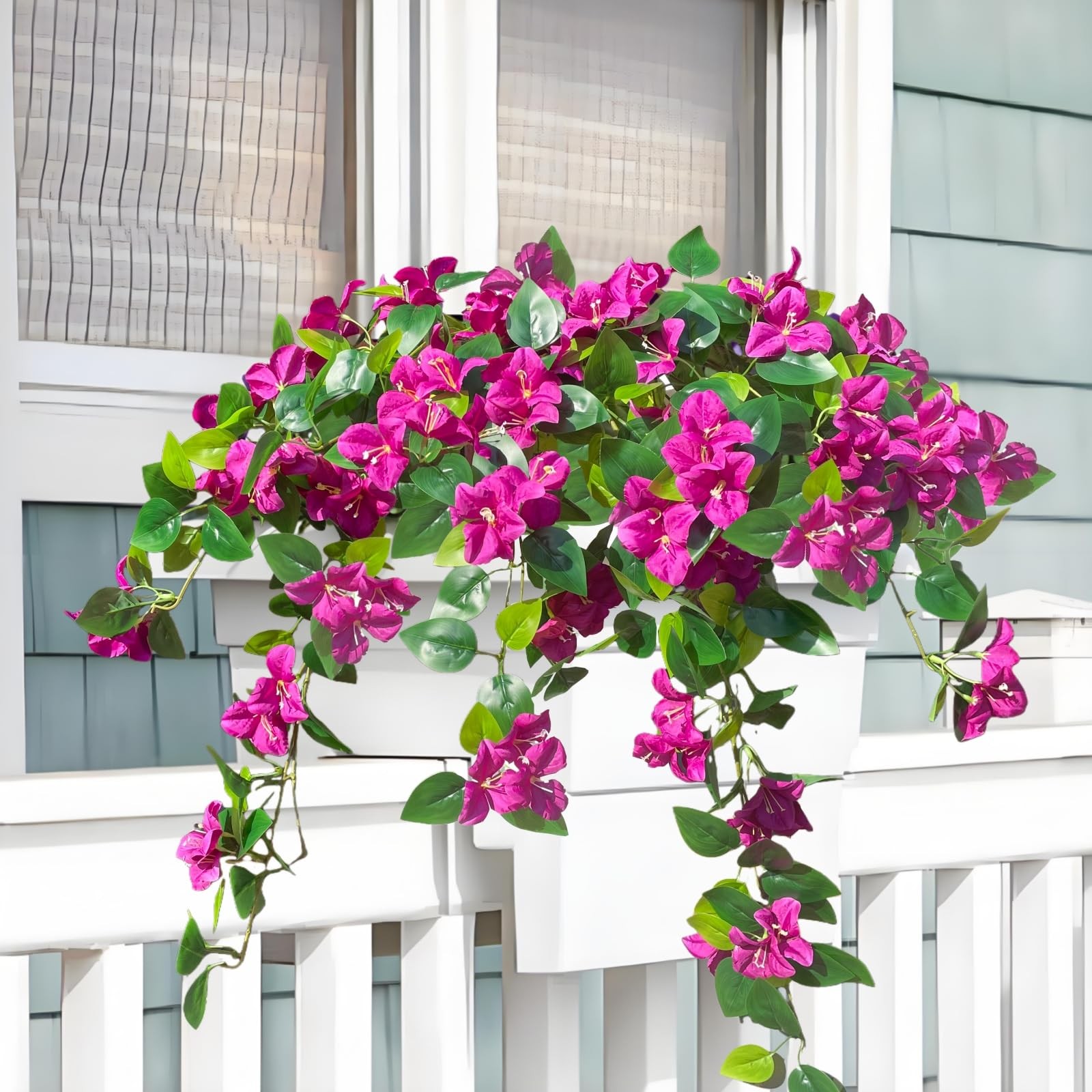 Artificial Bougainvillea Flowers Faux Plants for Outdoor UV Resistant, Fake S