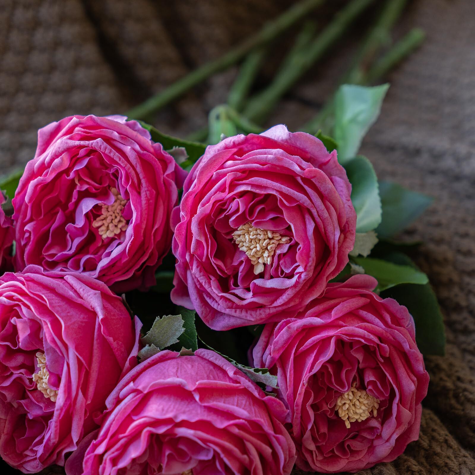 Rose Red Fake Flowers 4pcs Real Touch Artificial Rose Peony Home Decor