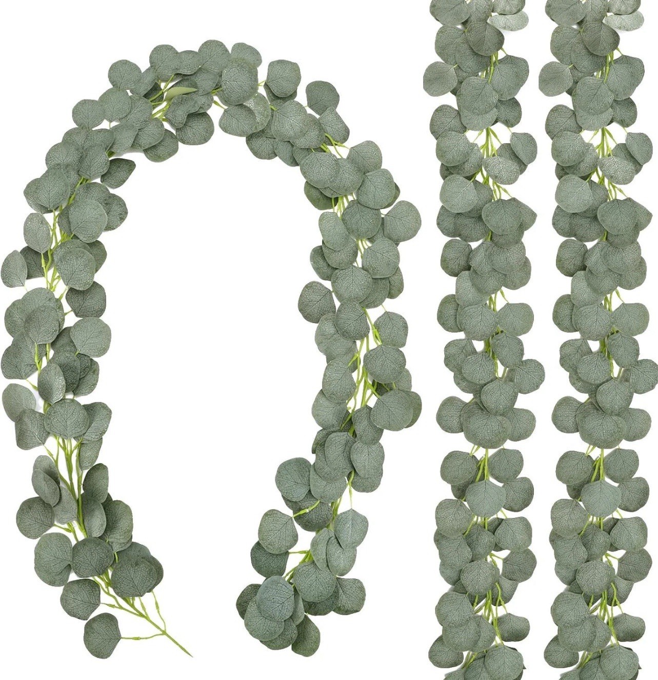 3 Pack Artificial Eucalyptus Garland 146 Leaves Greenery Silk Leaves Vines Artif