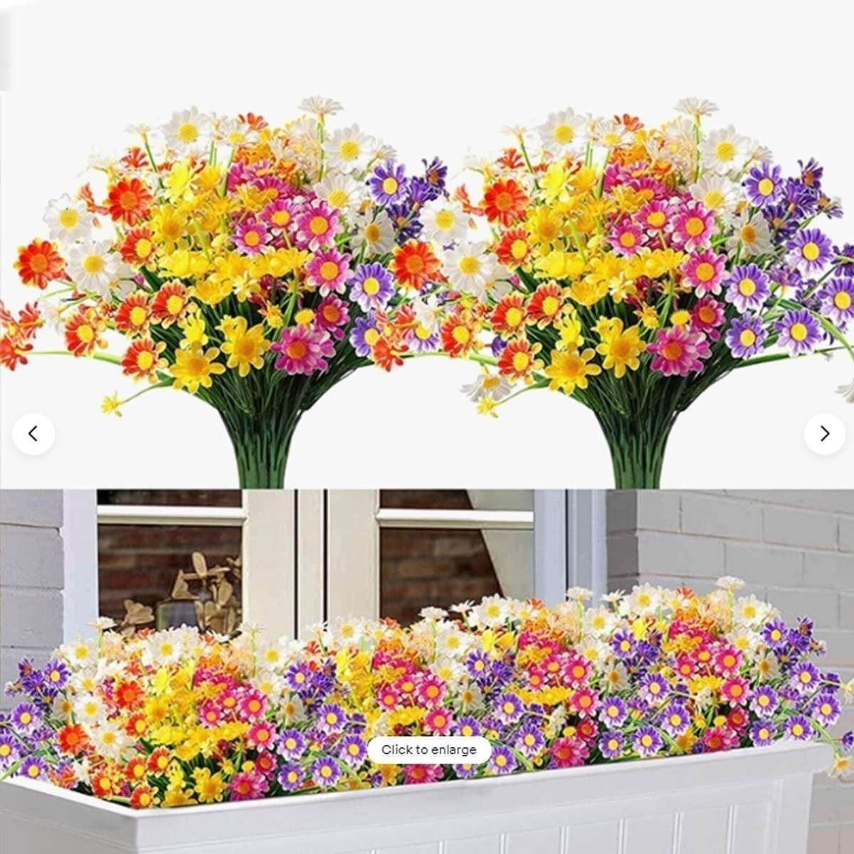 10Pack Artificial Flowers Fake Daisy Home Garden Colorful Plants Shrubs Decor