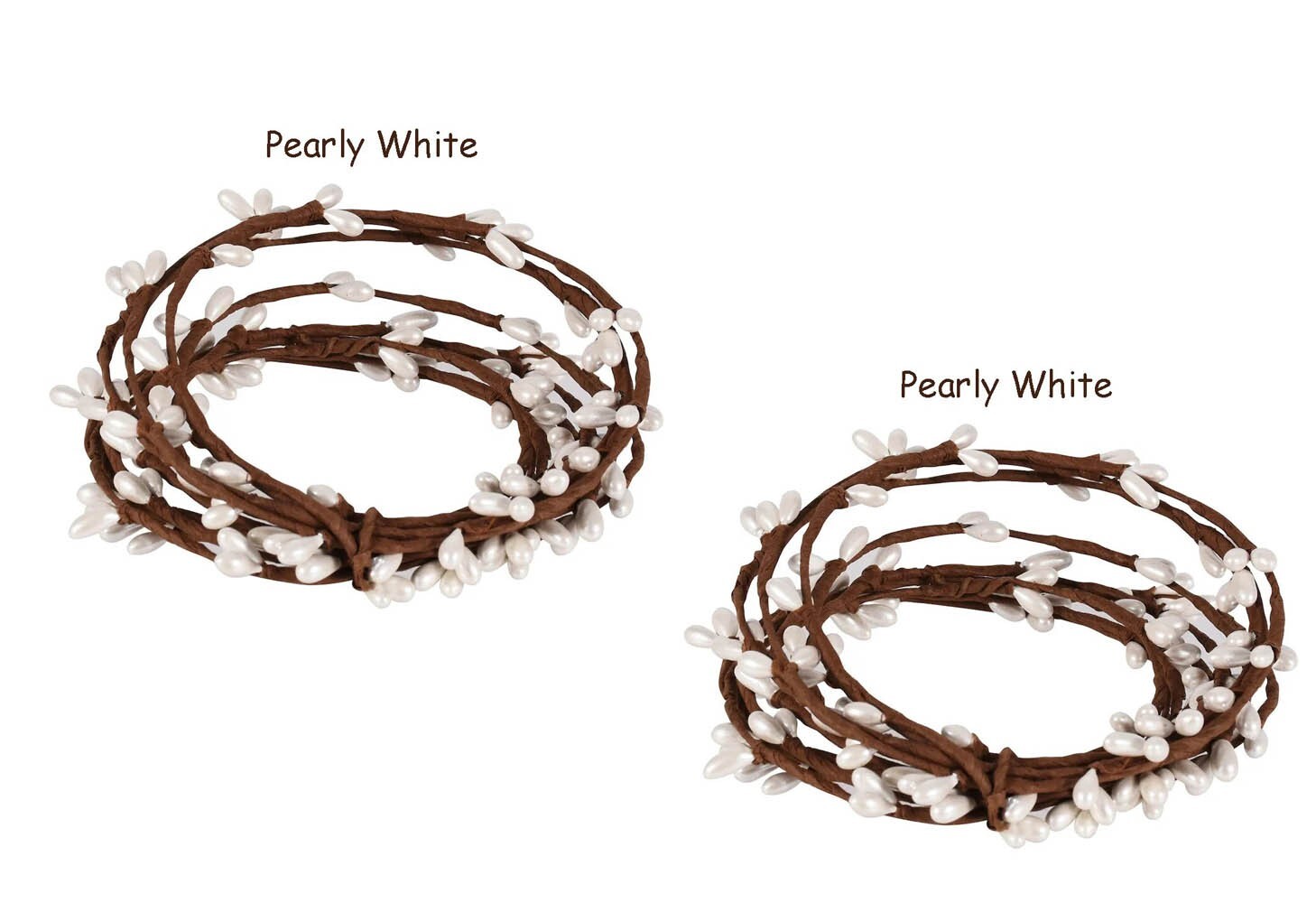 2 Rolls Pip Berry Single Strand PEARLY WHITE Garland 9ft ea – Total 18ft
