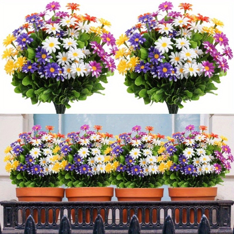 5Pcs/10Pcs Artificial Daisy Bouquet Fake Chamomile Flowers Indoor Outdoor Decor