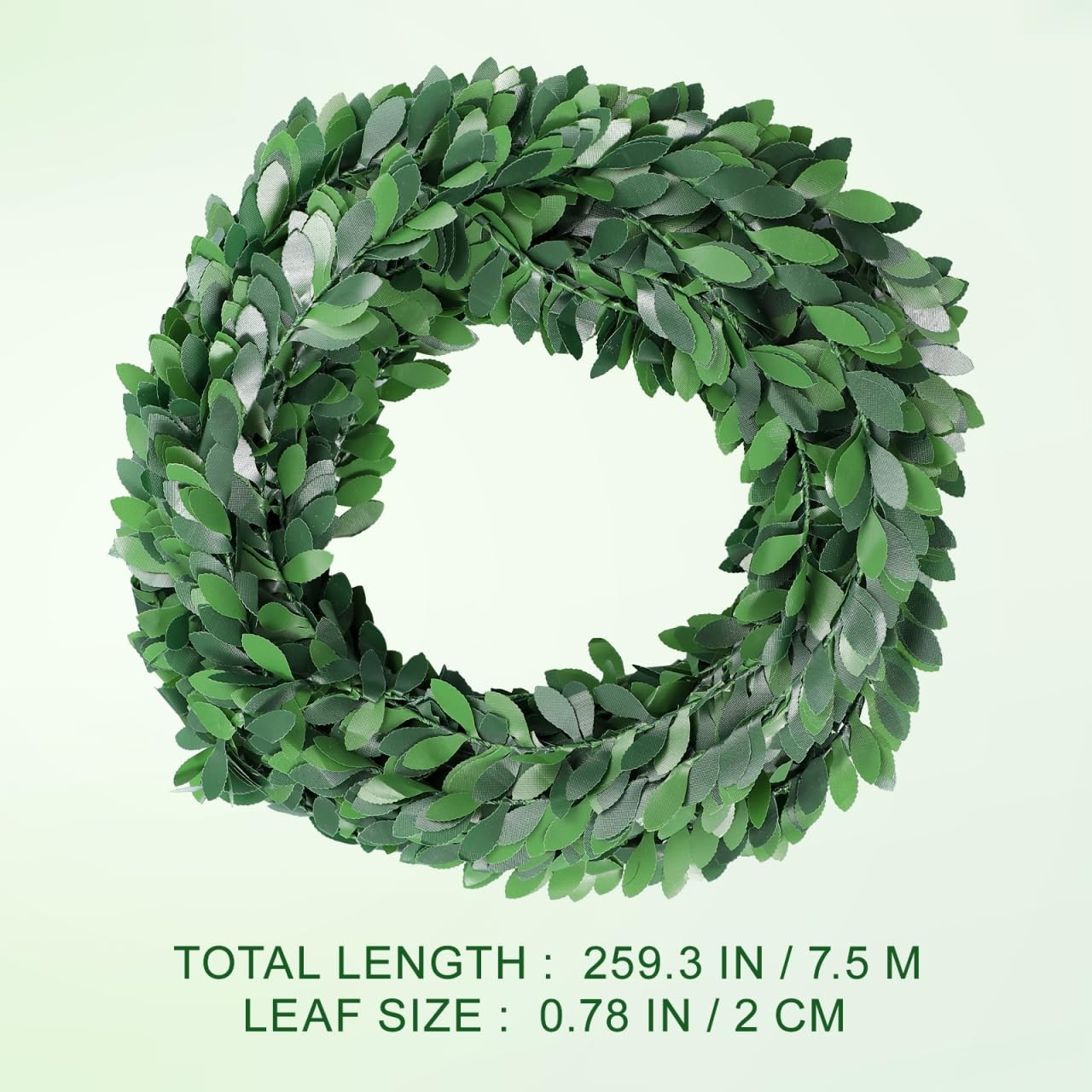 Artificial Green Vine Garland: 260in Long Fake Vine PVC Leaves & Iron Wire Fa…