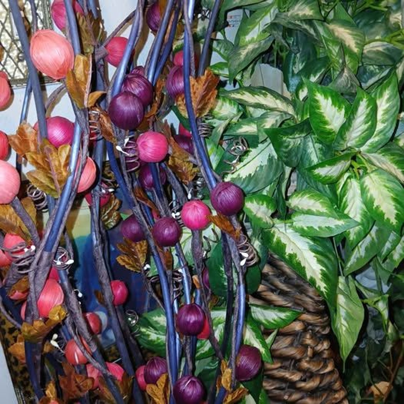 Flower Stems Purple, Pink, and Peach