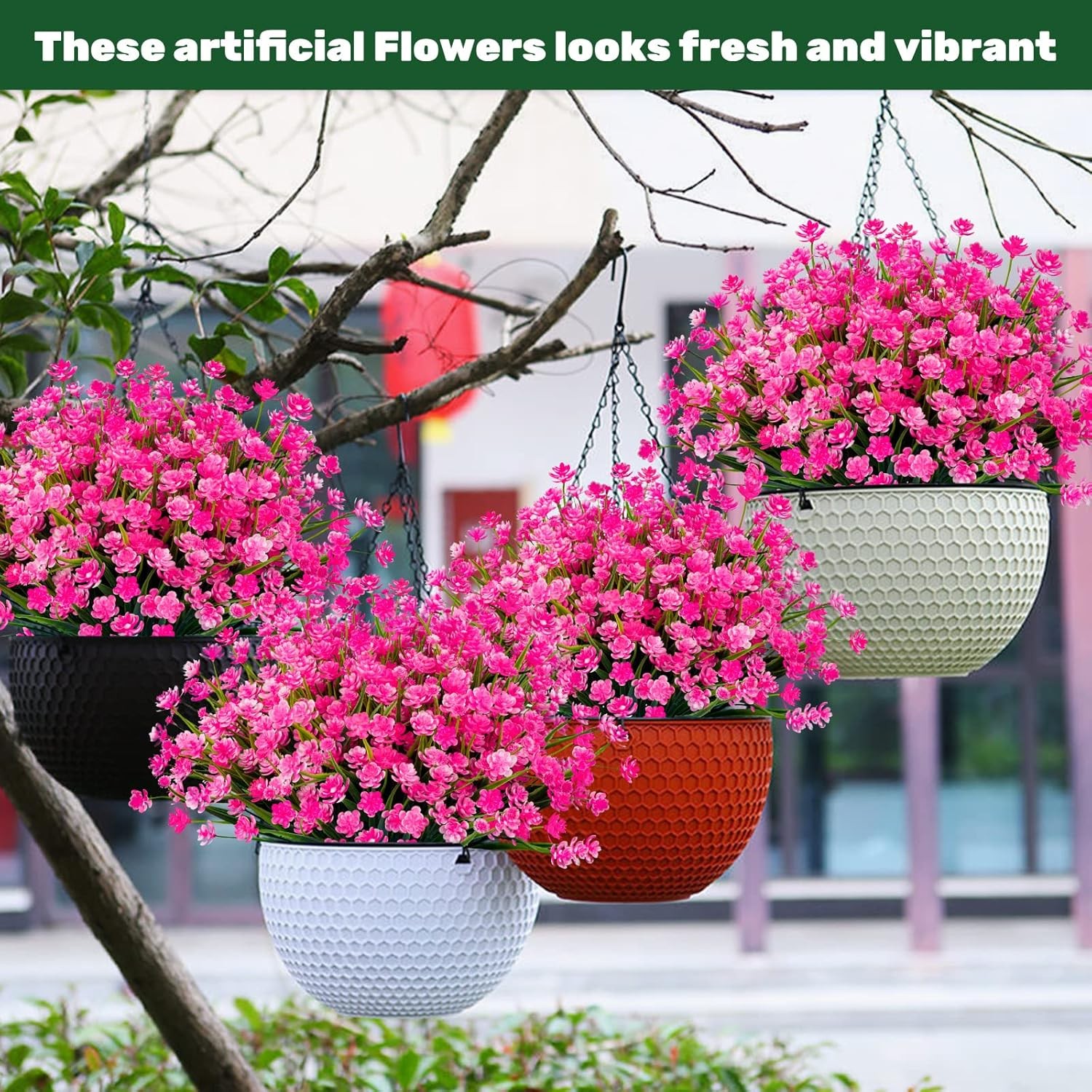 20pcs Artificial Flowers UV Resistant Plastic Outdoor Garden Decorations Set
