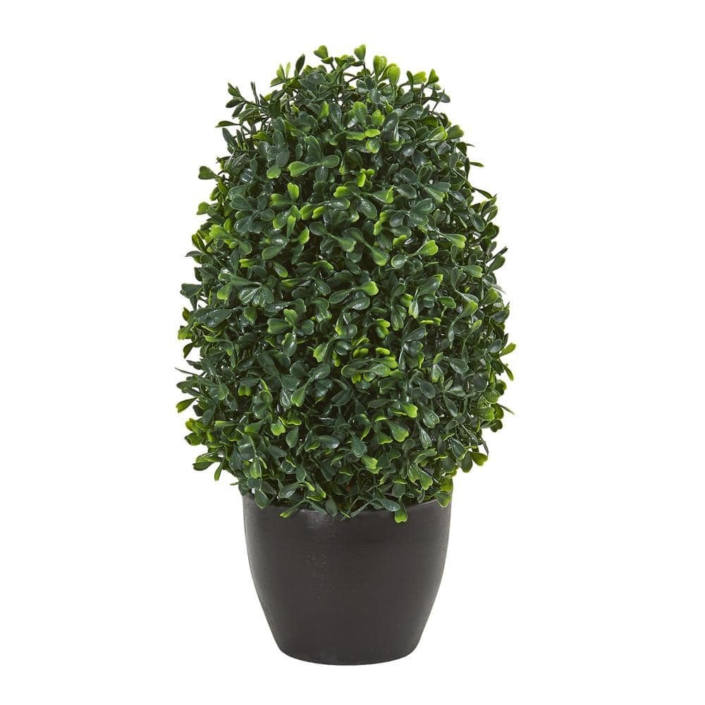 Nearly Natural Boxwood Topiary Artificial Plant 13″H Indoor/Outdoor UV Resistant
