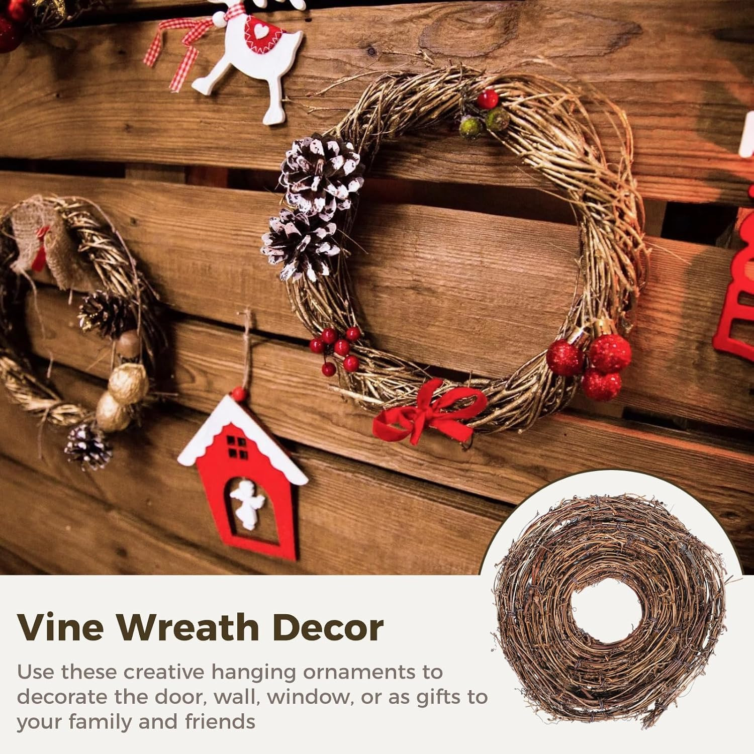 3 PCS Grapevine Garland – DIY Crafts Natural Grapevine Twig Vines, 15 Feet