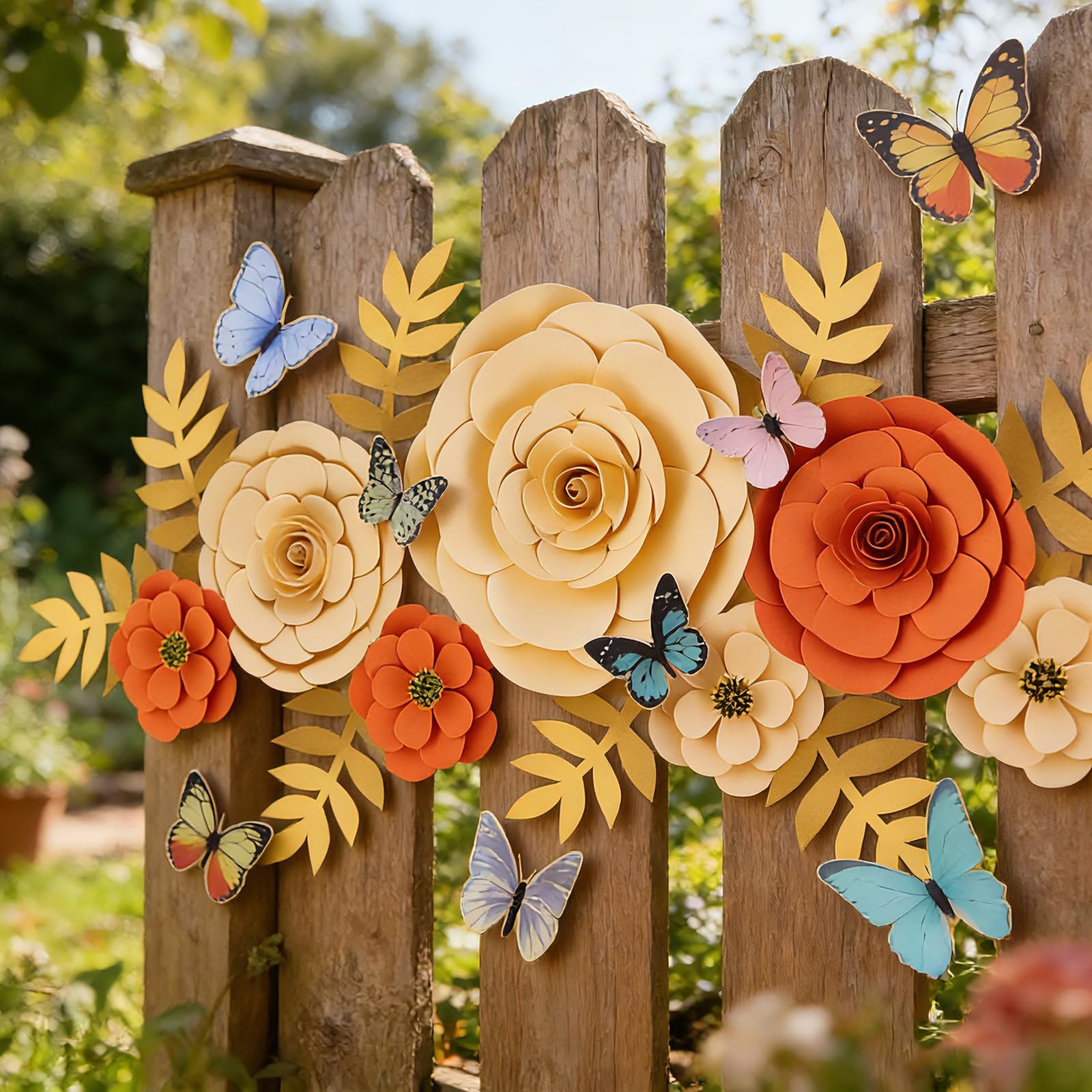 JAZZ Spring Artifical Flowers Decorations for Wall, Orange Bulletin Board Dec…