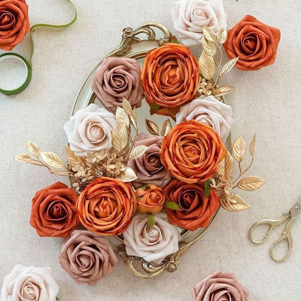 Silk Flower Bouquet for Wedding DIY Craft Bridal Proposal Home Decoration