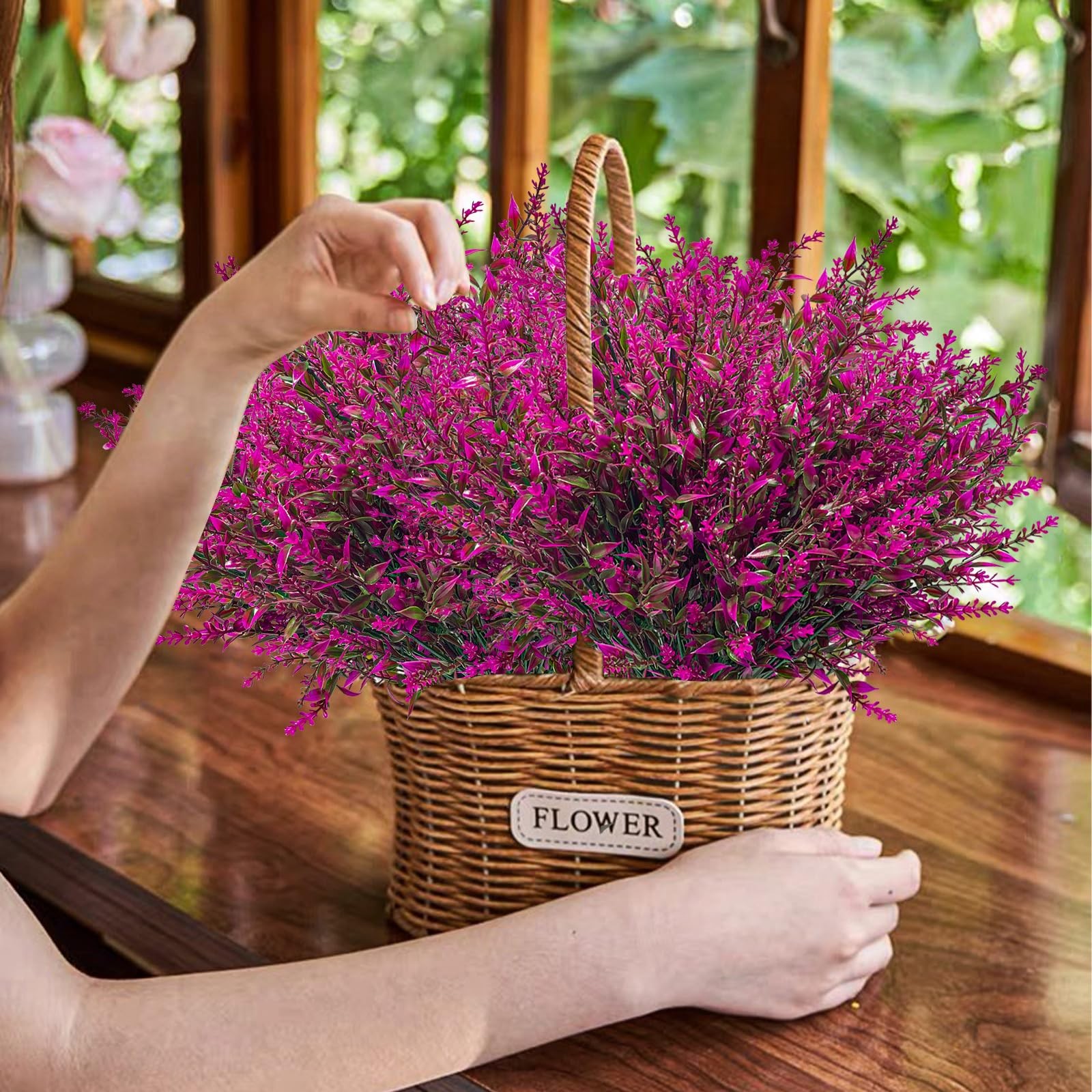 20 Bundles Artificial Lavender Flowers – UV Resistant Plastic Plants, Fake Sh…