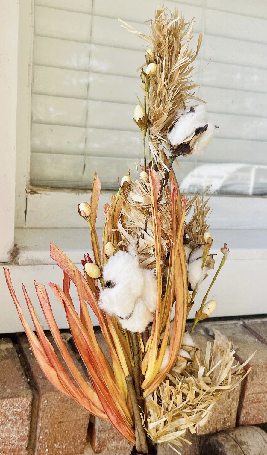 Cotton & Fall Grass Branch, 28” NEW Floral Arrangements Craft Supply