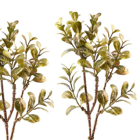 Set of 36 Factory Direct Craft Gold Glittered Artificial Leaf Stems