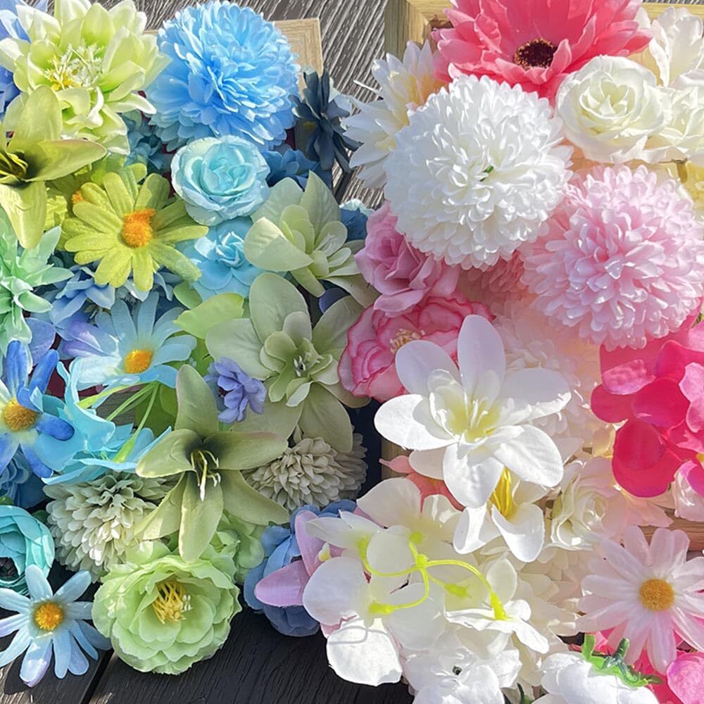 54pcs Artificial Flower Silk Mix Rose Fake Flowers Heads Bulk for DIY Wedding…