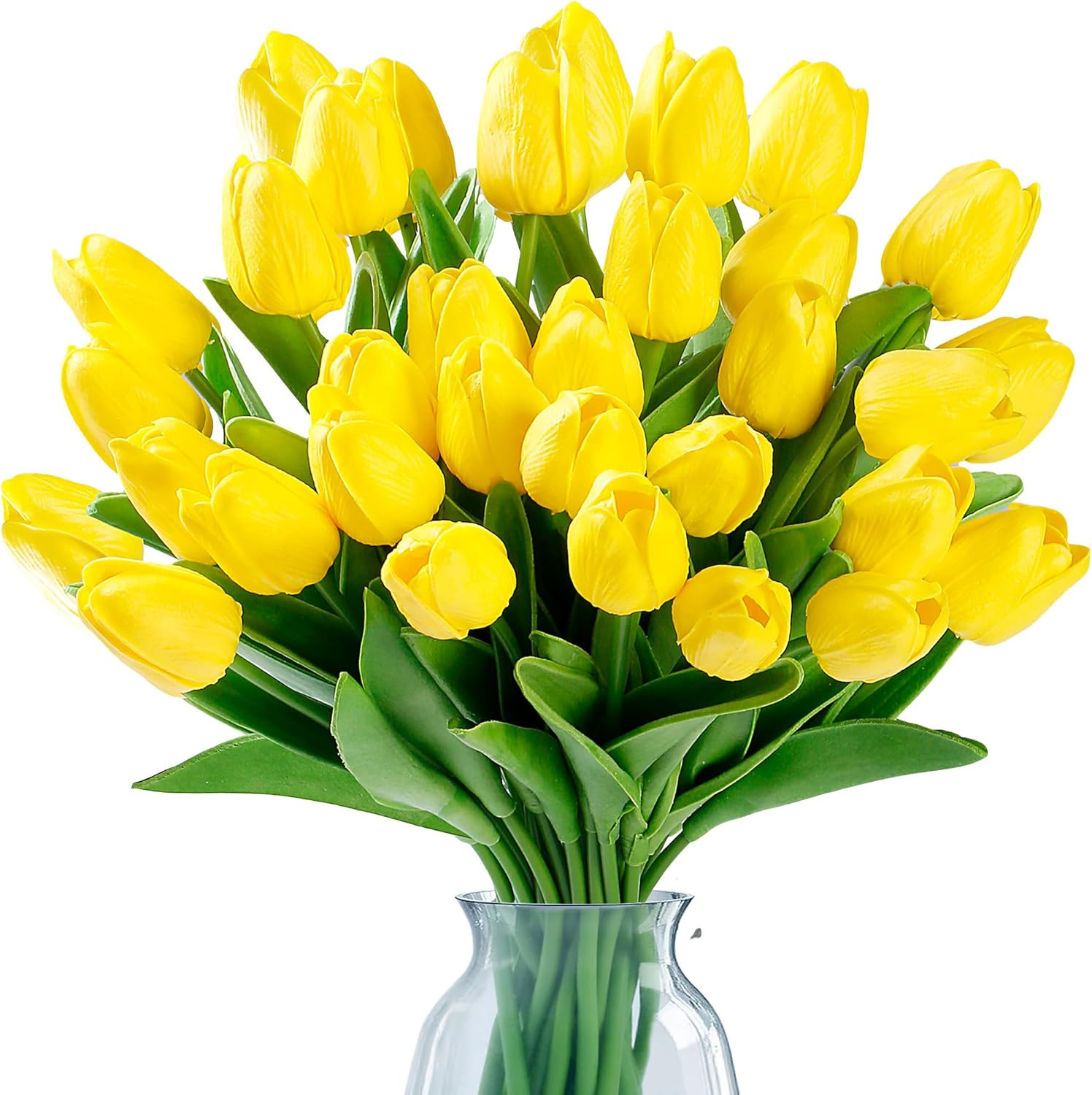 15 Pcs Fake Tulips Artificial Flowers Real Touch PU Faux Flowers Tulip Stems for