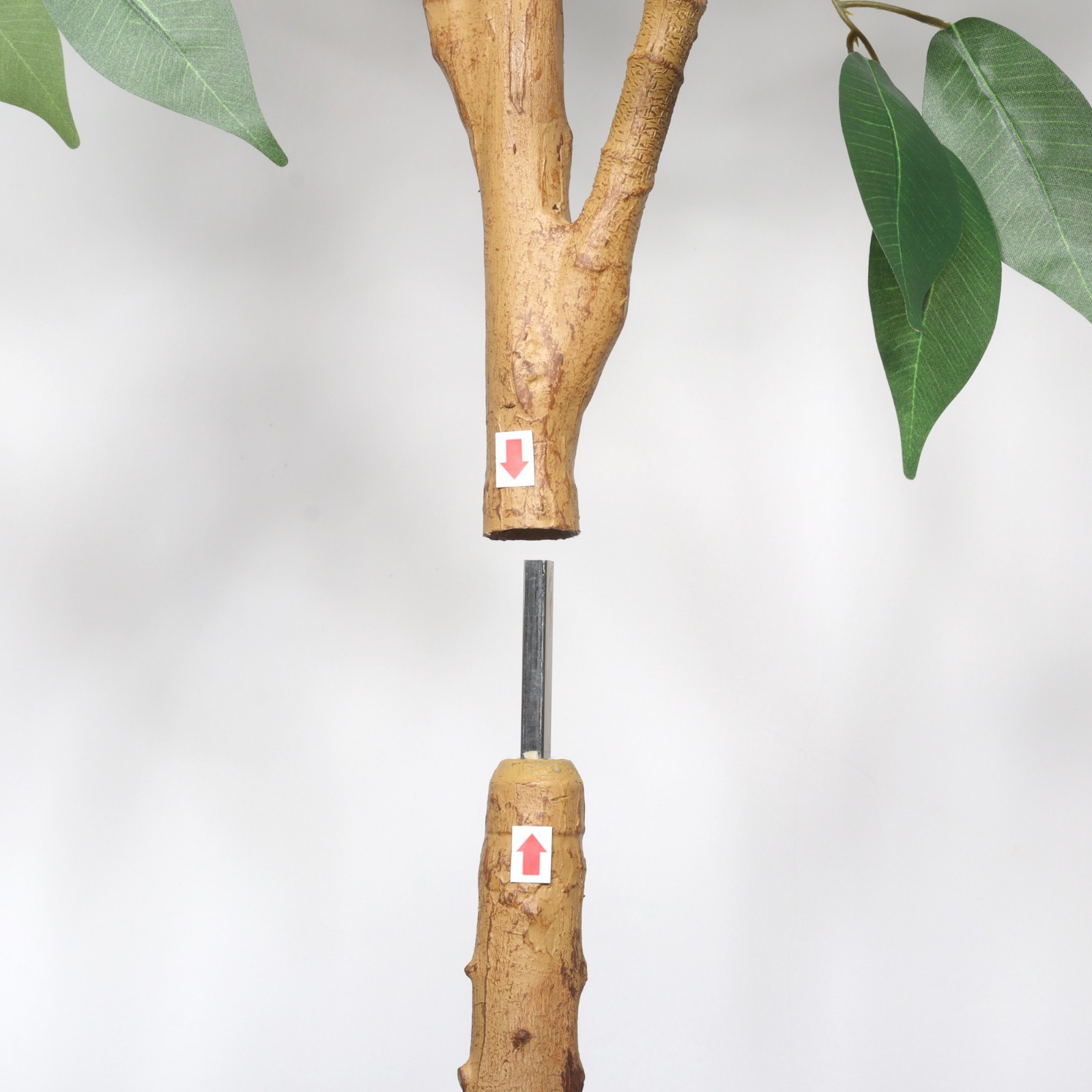 6FT Artificial Ficus Tree Natural Trunk Fake Potted Plant with Black Pot