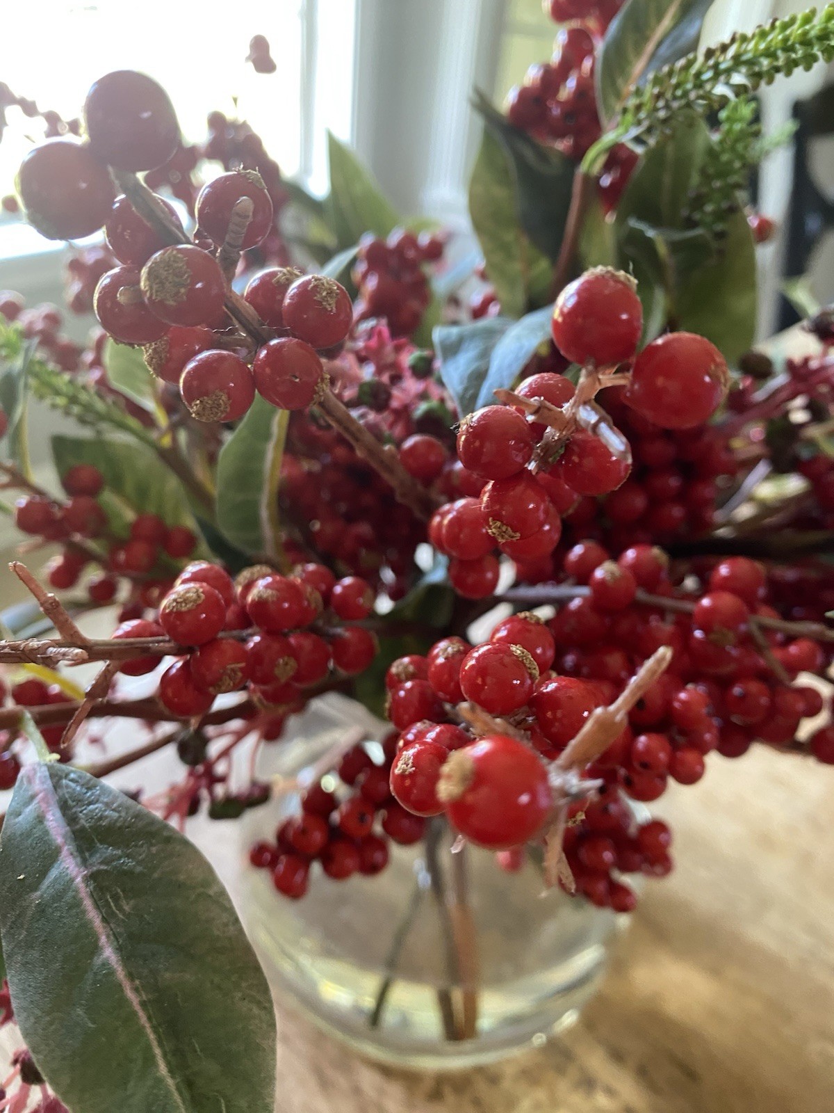 Winward Home Christmas Berry and Leaf In Vase