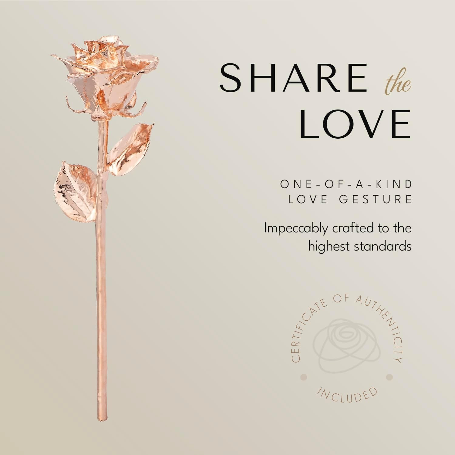 Luxury Leather Case with LED Real Rose Gold Rose – Unique Valentine’s Gift