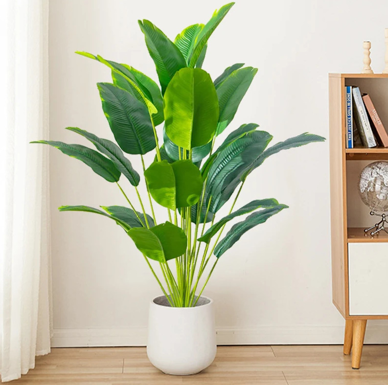 1pc Artificial Plants Large Tropical Palm Tree Fake Banana Plants Leaves Real