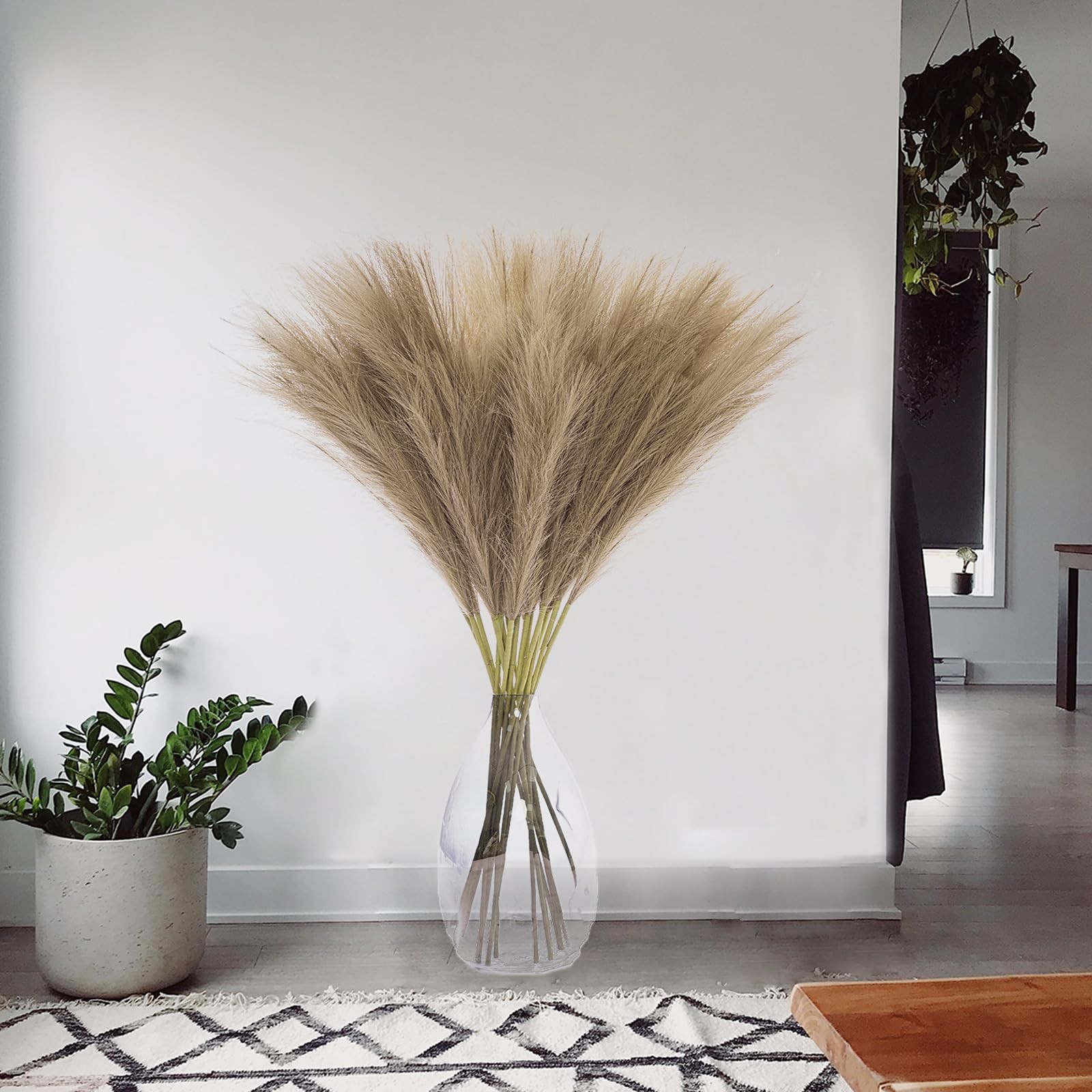 38″ 10 Stems Faux Pampas Grass Decor – Tall Pampas Grass for Floor Vase Fluff…