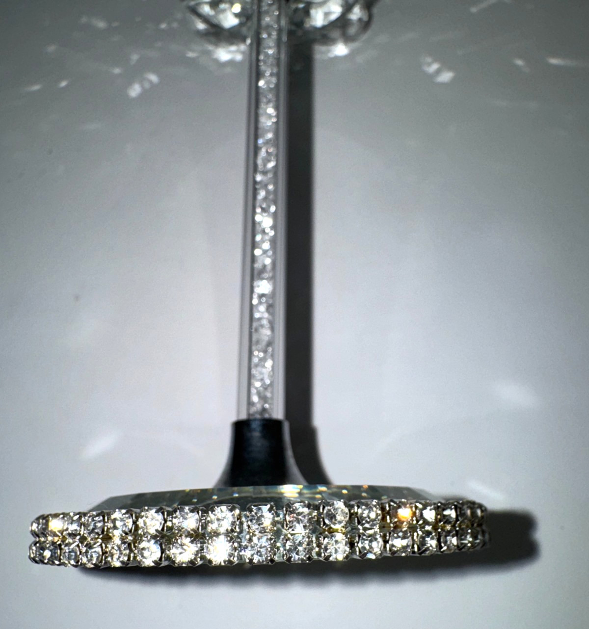 Crystal Lotus Flower, Rhinestone Base, Glitter Stem, New in open box