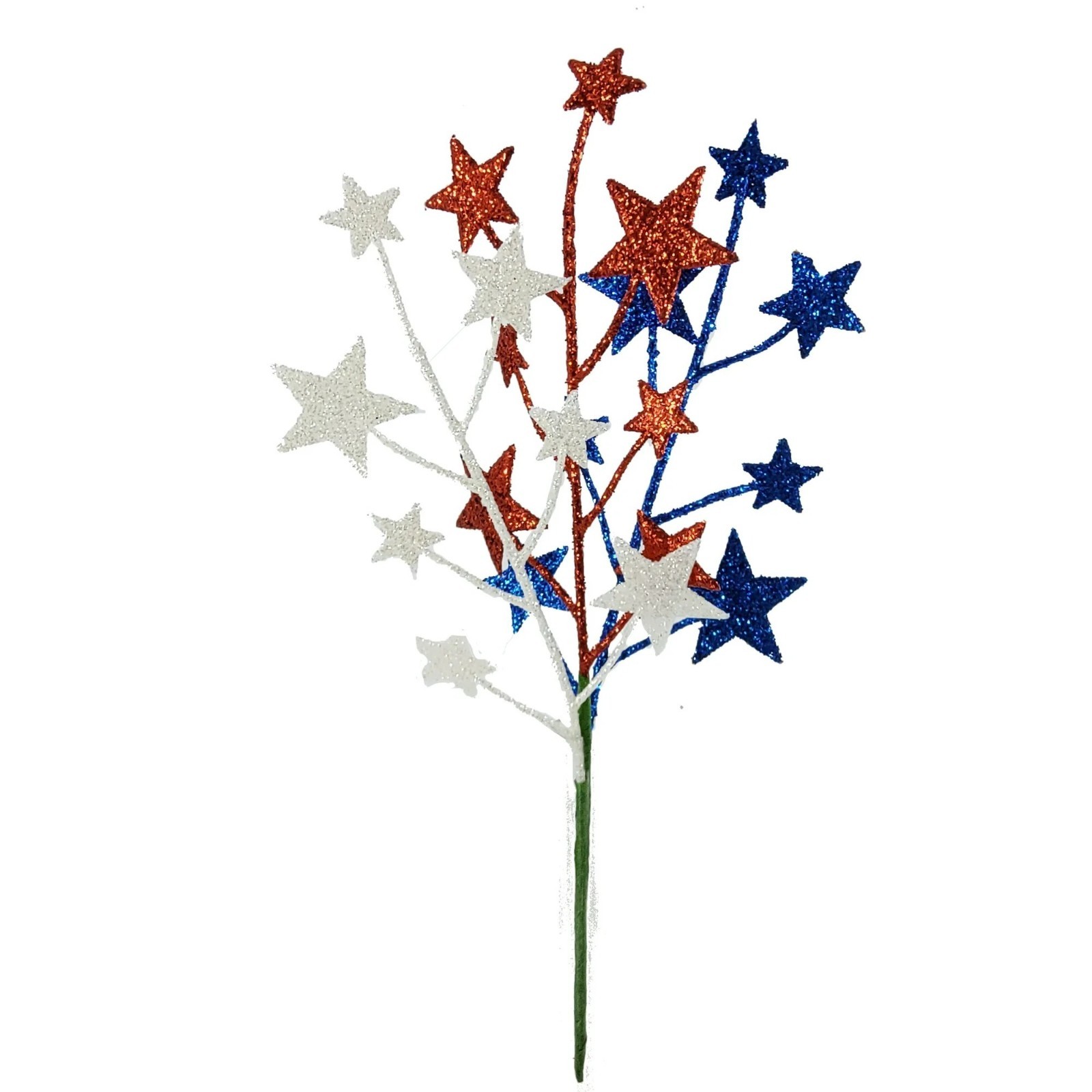 Mainstays 14 inches Indoor Artificial Star Glitter Pick, Red, Blue & White _
