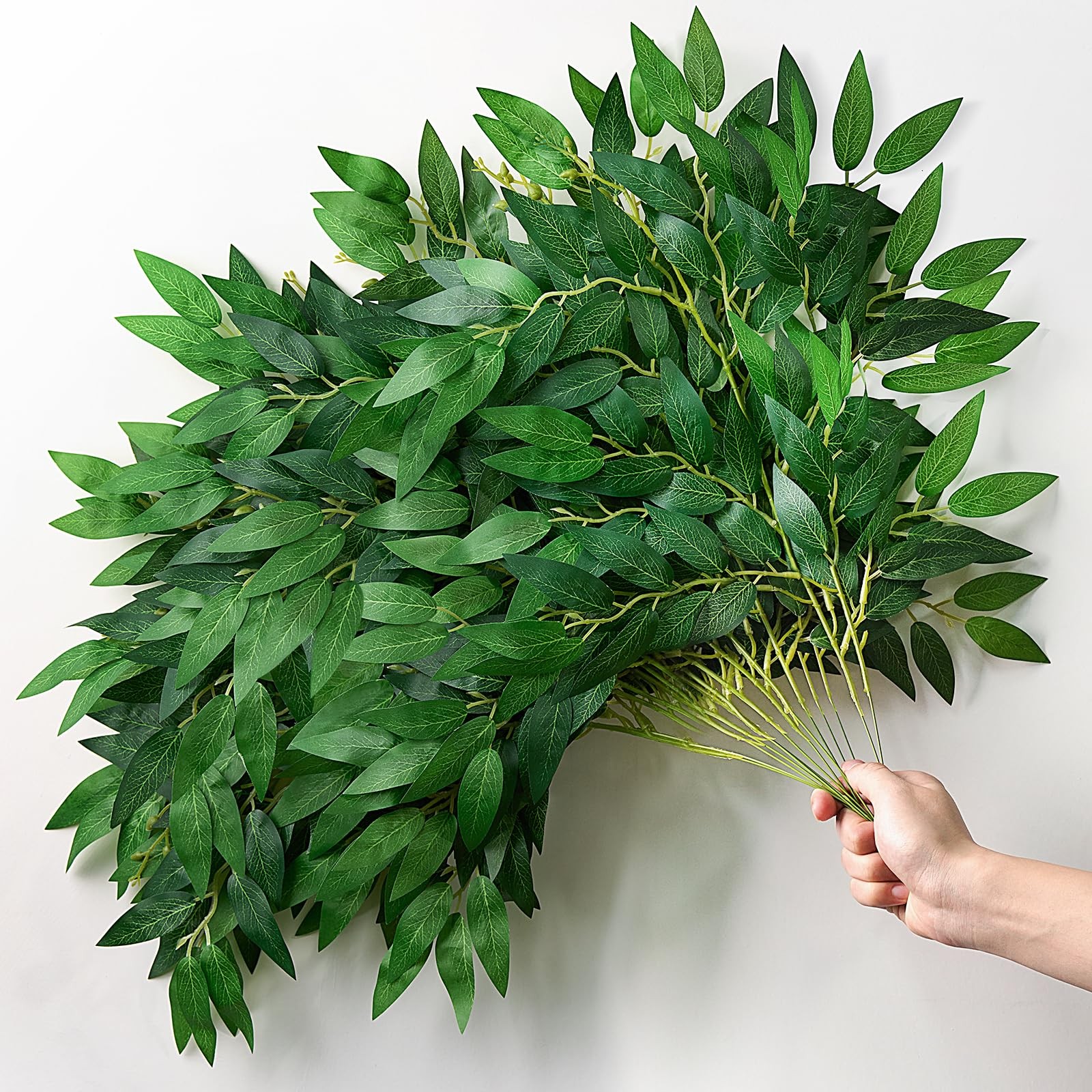 18Pcs Artificial Italian Ruscus Silk Greenery Stems Wedding & Home Decor