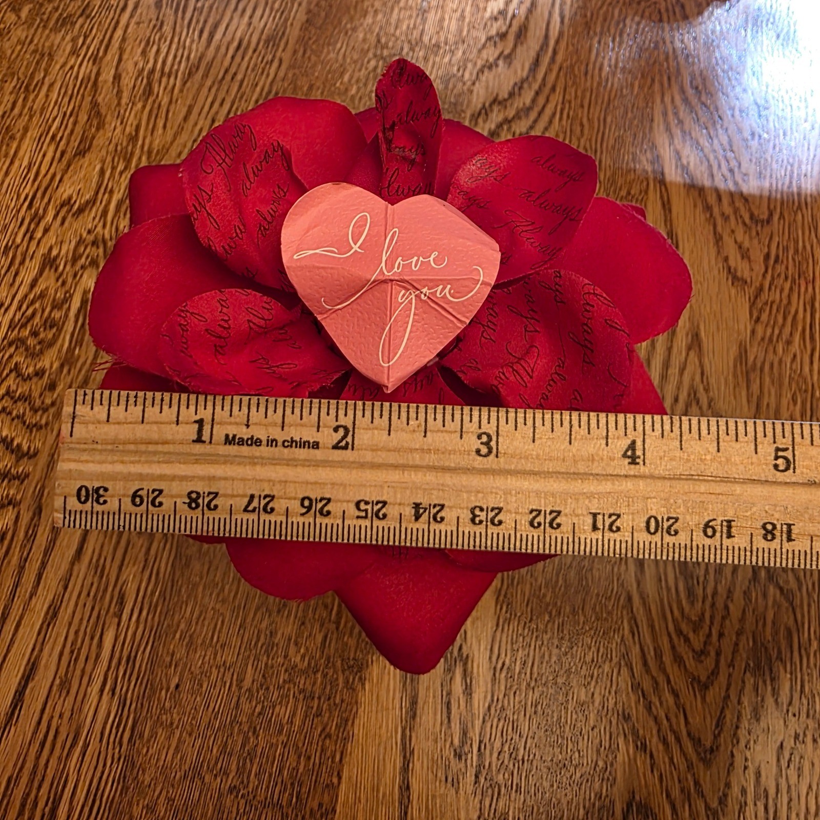 Retro Hallmark Blooming Expressions Red Rose I Love You Heart Gift 7in Romance