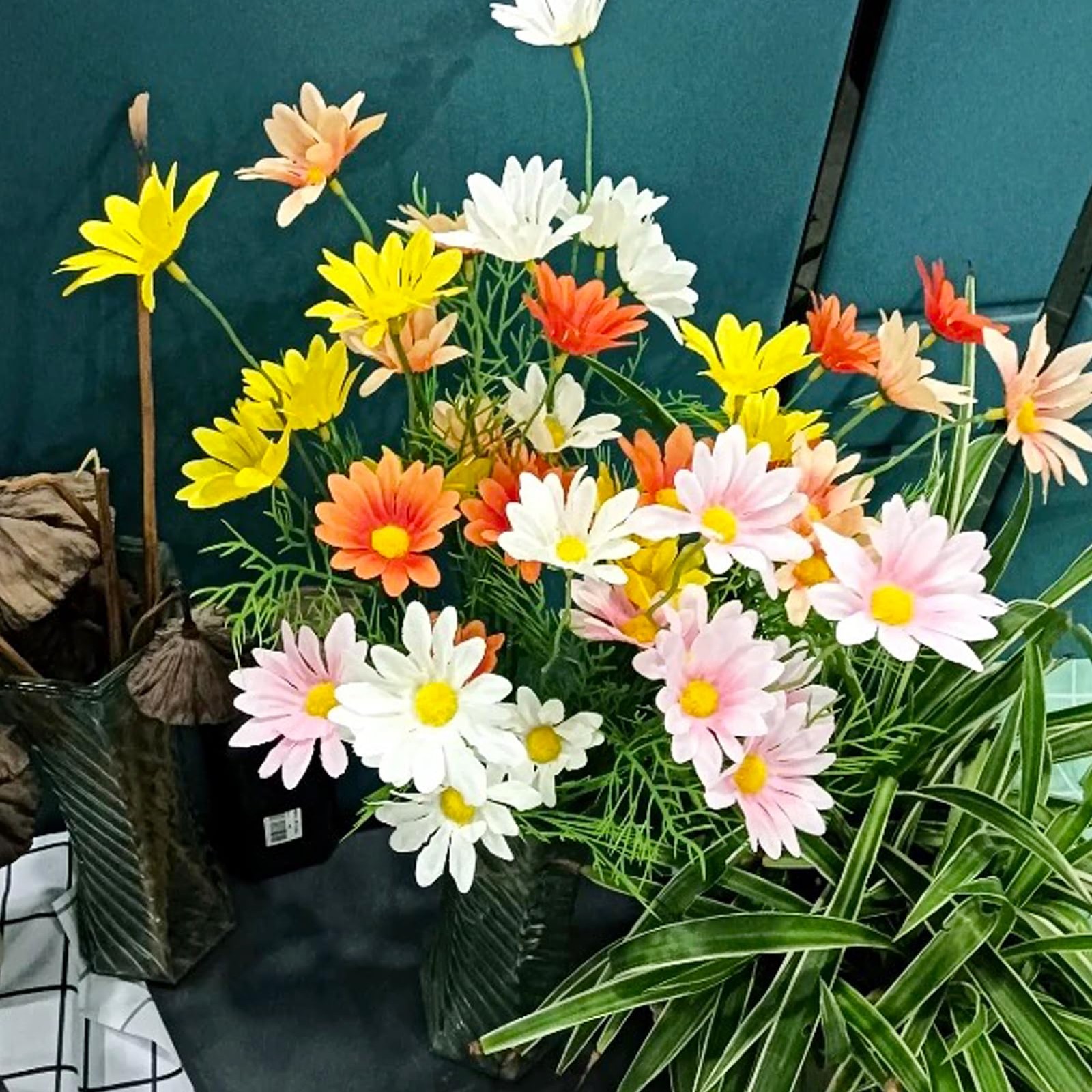 Artificial Flowers Pink Artificial Daisy Flowers, 10 Pcs Wild Flower Artifici…