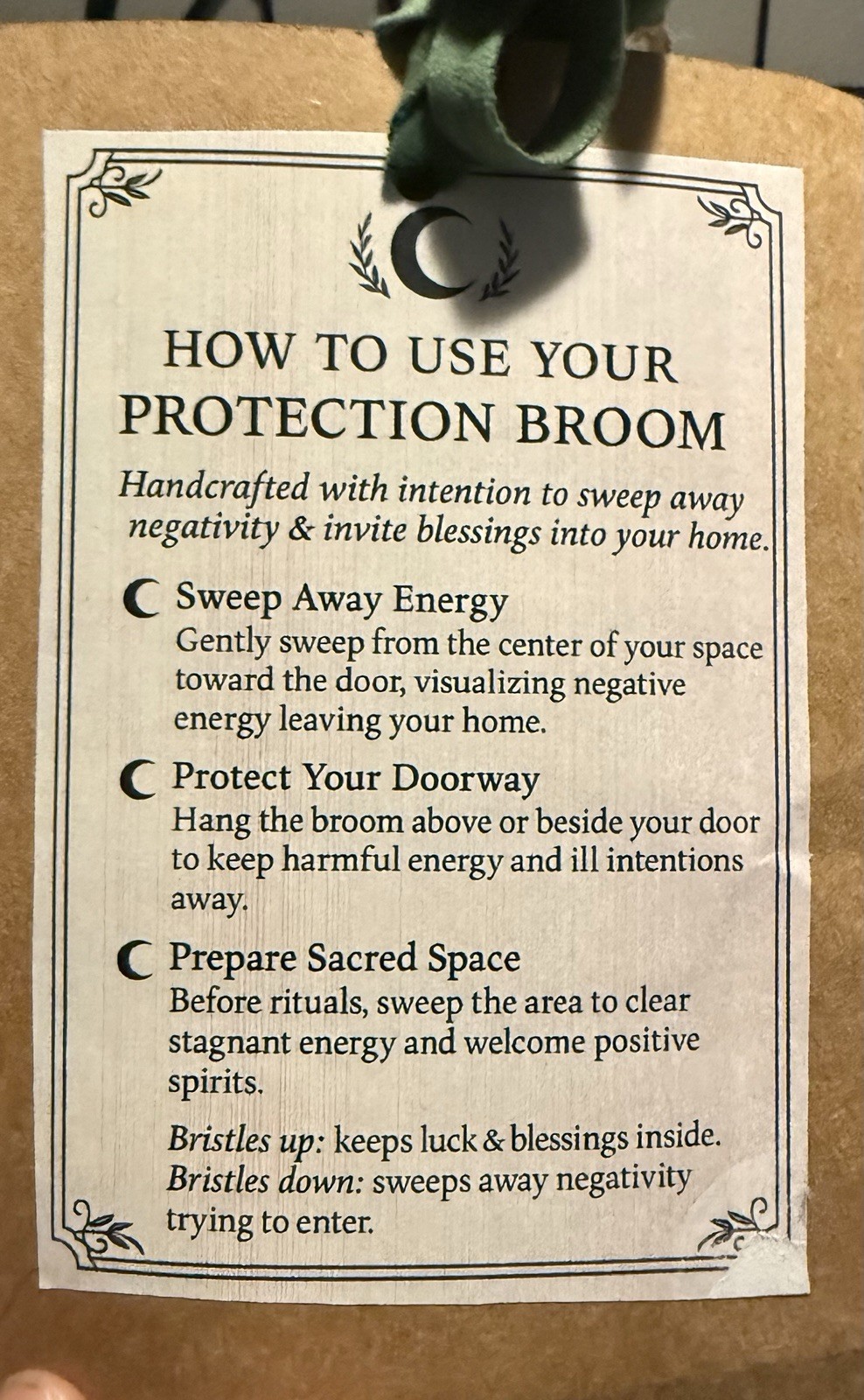 Full Size Straw Protection Broom and Witch Hat