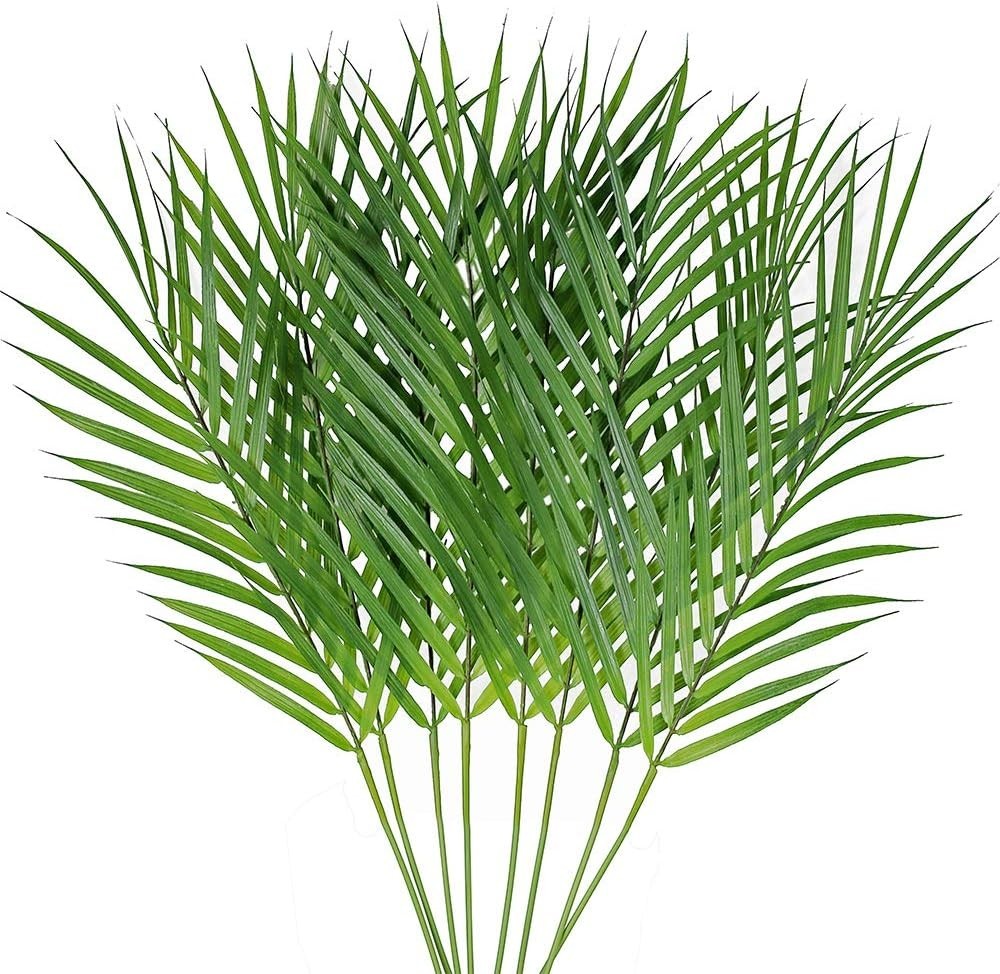 Artificial Areca Palm Leaves 8 Pcs Tropical Faux Greenery for Decor Flowe