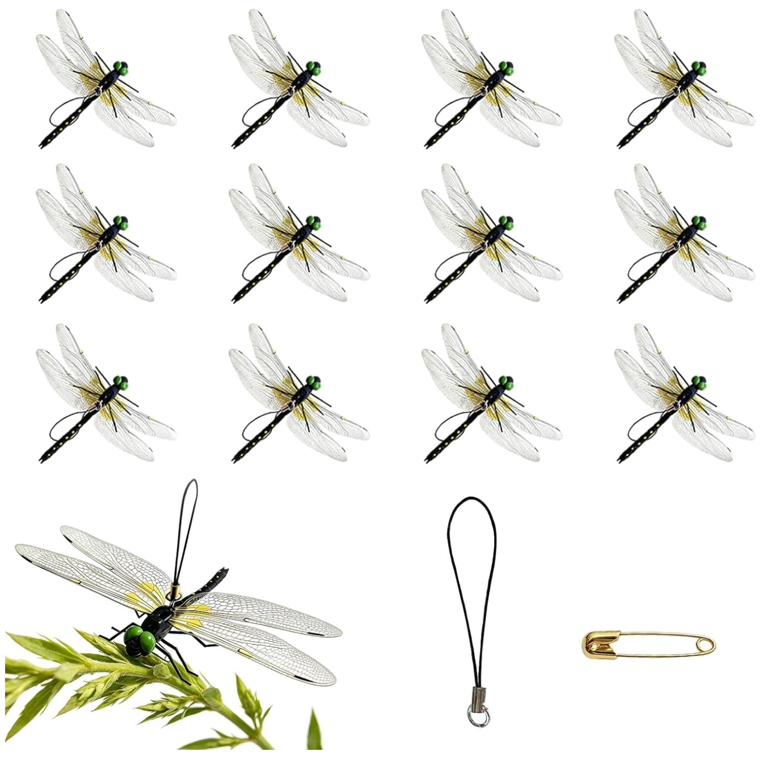 Removable Hanging Dragonfly Clips, Indoor Outdoor Decor