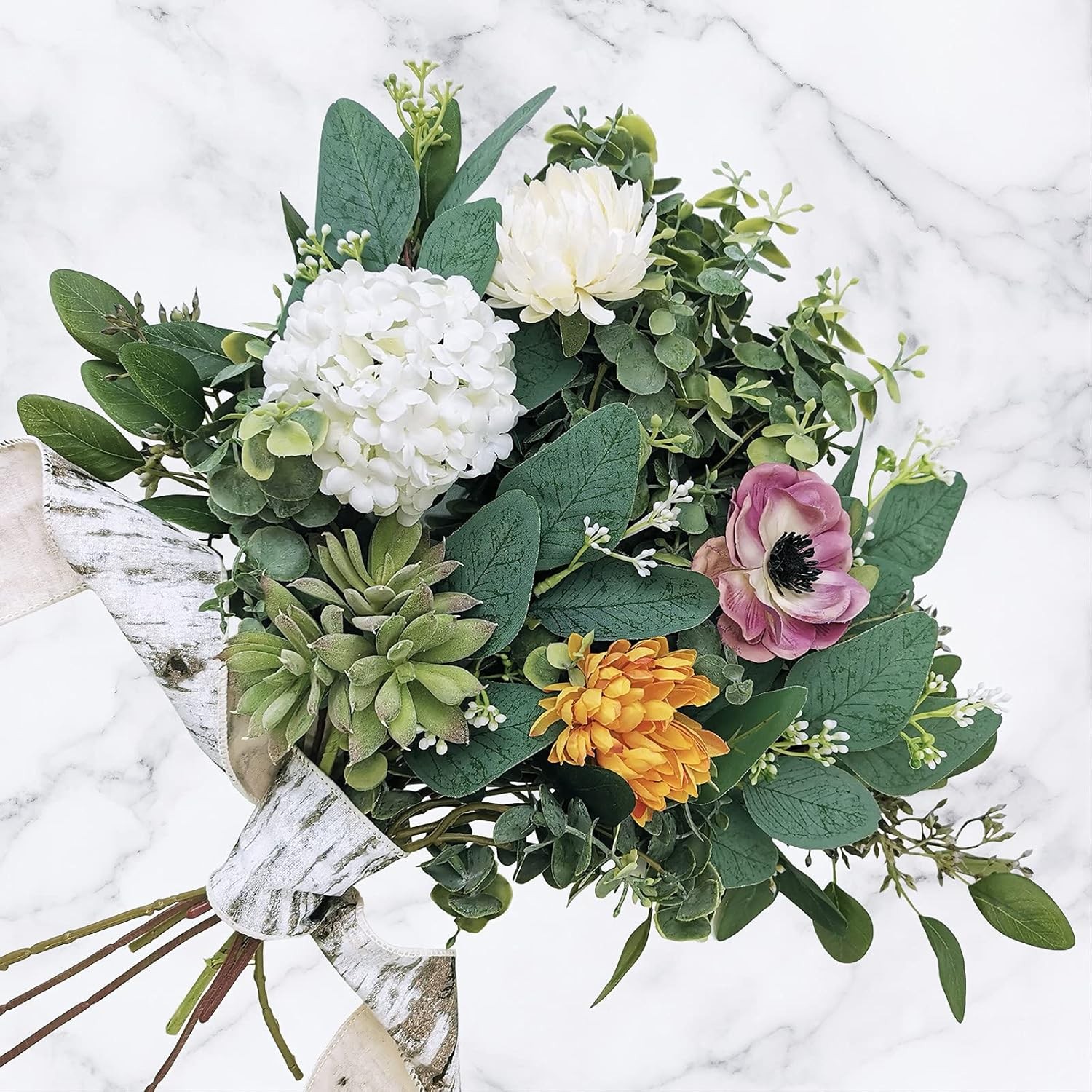 Mixed Eucalyptus Leaves Stems Bulk Artificial Eucalyptus Leaves Sprays Faux Oval