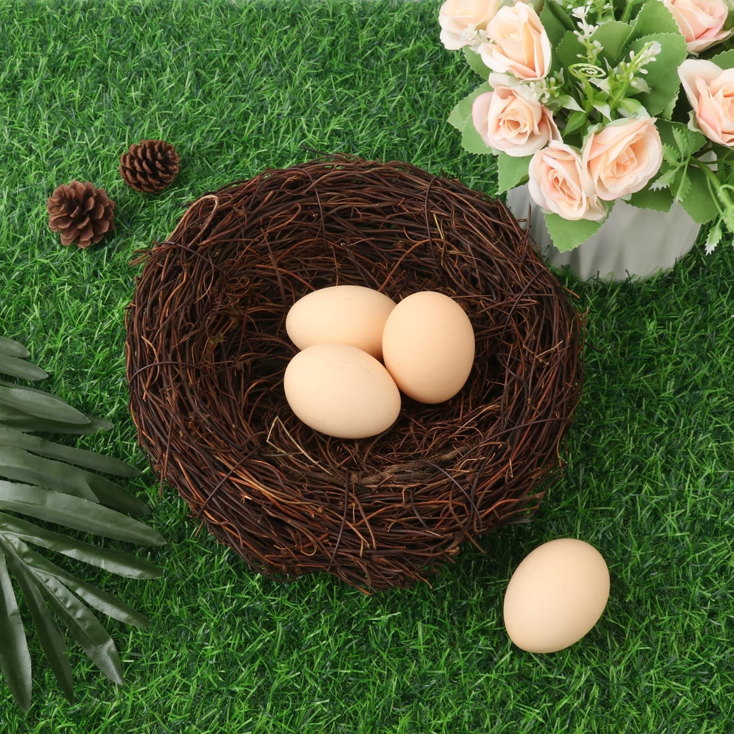 16 PCS 7.87″ Rattan Bird Nests for Crafts, DIY Decor, Holiday & Garden Projects