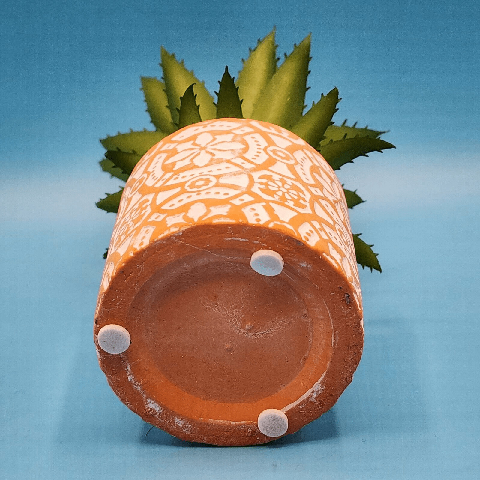 Faux Succulent In Mosaic Terra Cotta Pot Bohemian Pattern Plant Desk Decoration