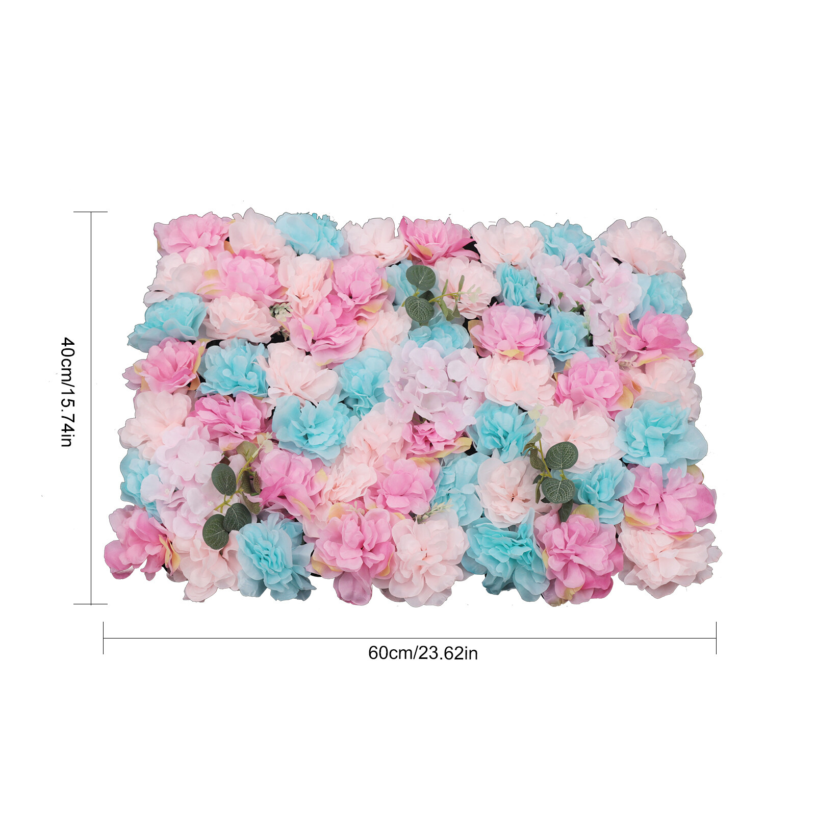 12x Artificial Flower Wall Rose Panel Floral Wedding Backdrop Decoration 60*40cm