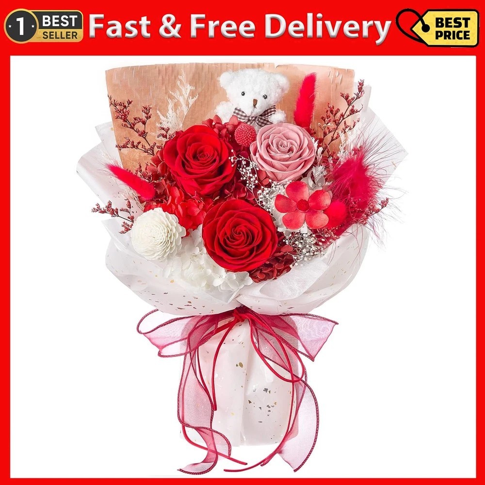 Polylove Forever Flower Bouquet Flowers for Delivery Prime Preserved Roses with