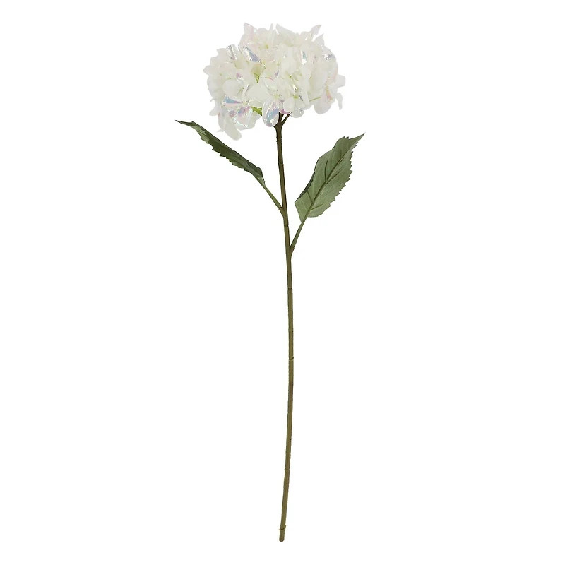 28″ White Iridescent Hydrangea Silk Flower Stem by Ashland