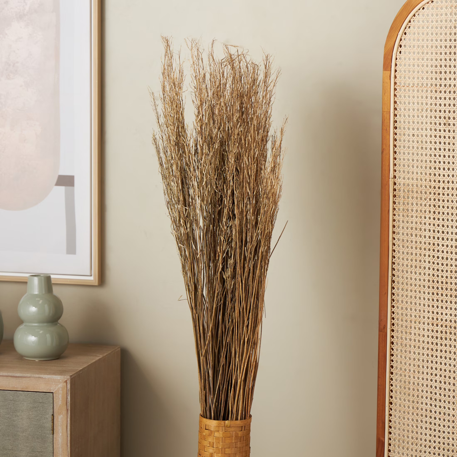 42″ Tall Sticks Dried Plant Natural Foliage Bouquet with Grass,