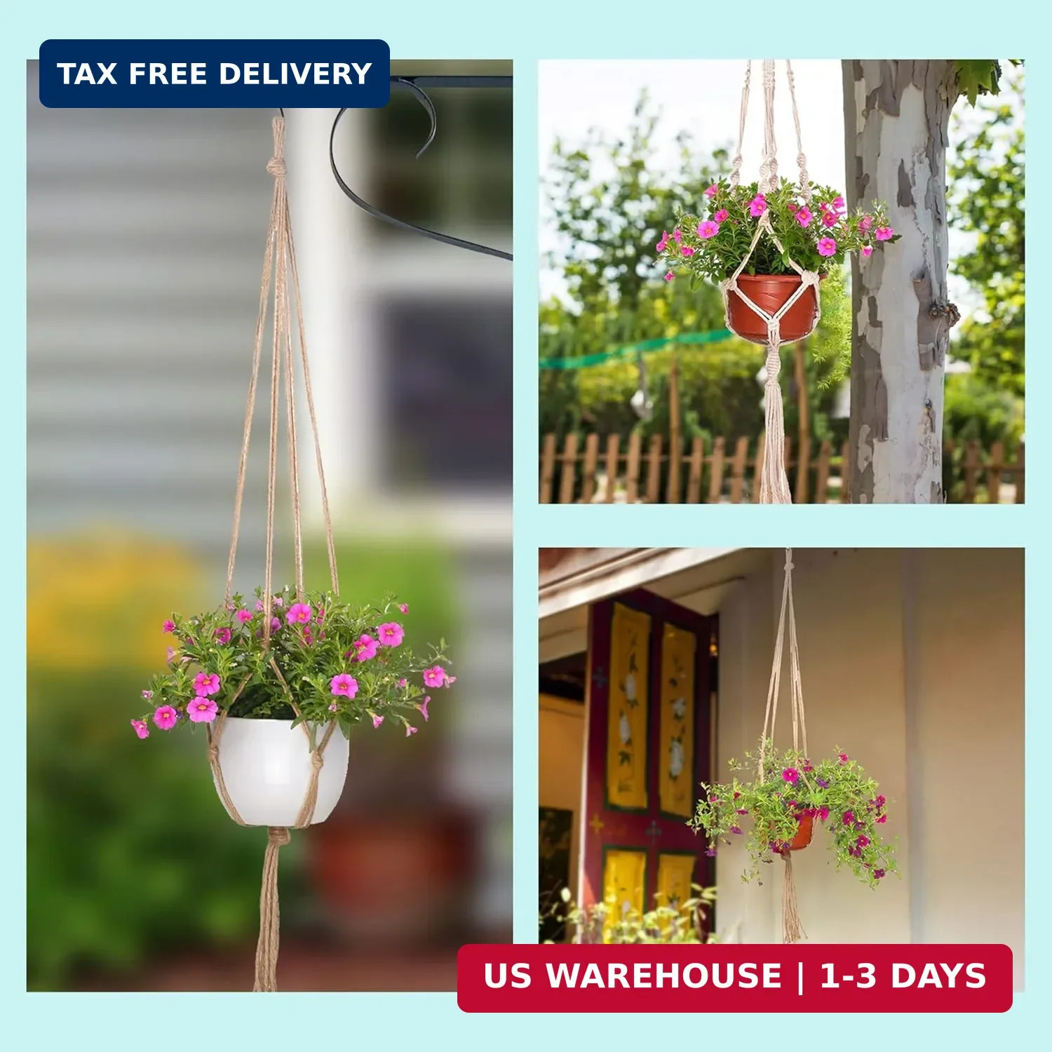 EBOOT 2 Pack 48 Inch Large Macrame Plant Hanger Rope to Hang Flower Pot Plant Ho