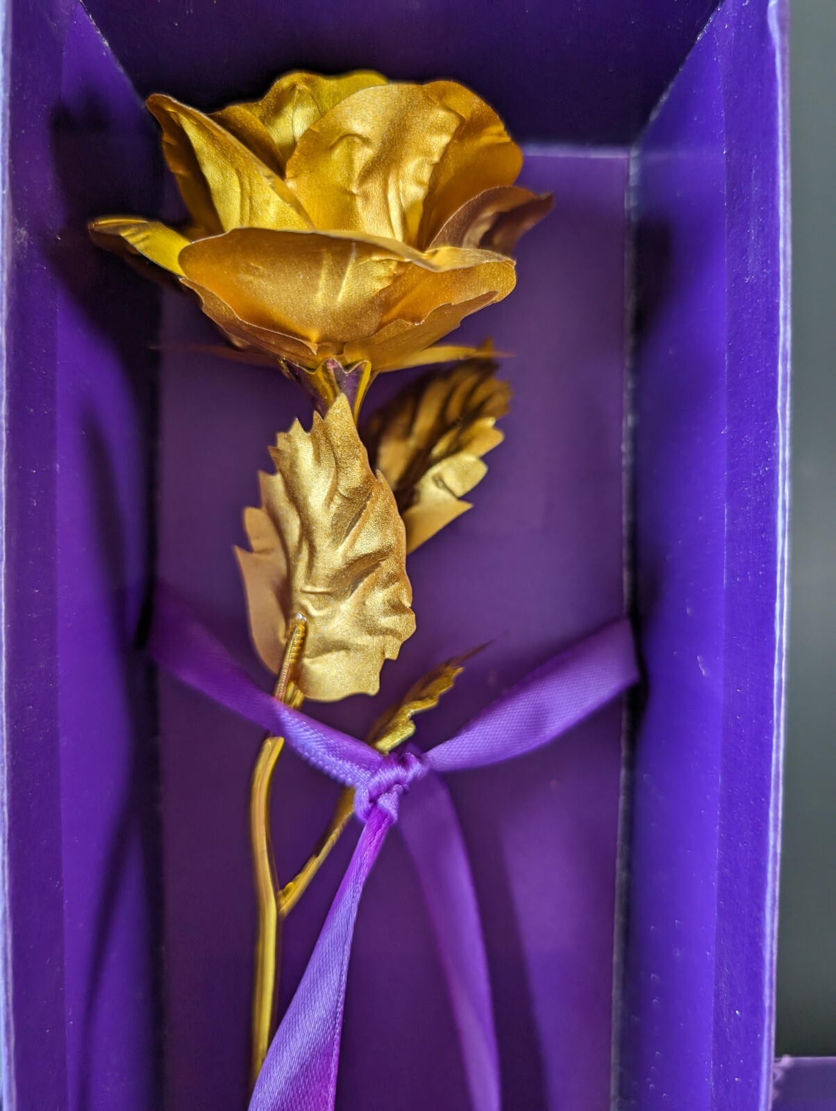 Genuine 24K Gold Rose. 10 inch tall. Forever rose.