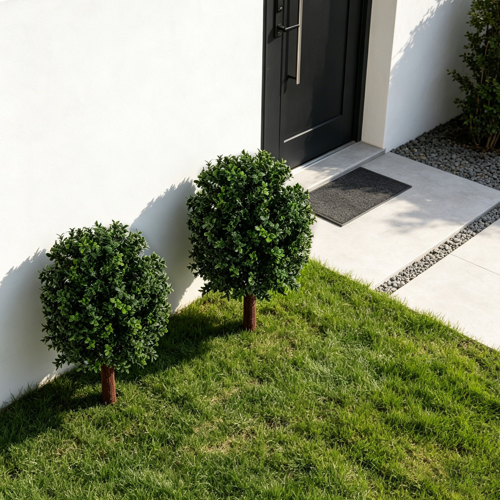 2 pcs 68.58cm Artificial Shrubs for Front Porch Garden Yard & Balcony Decor