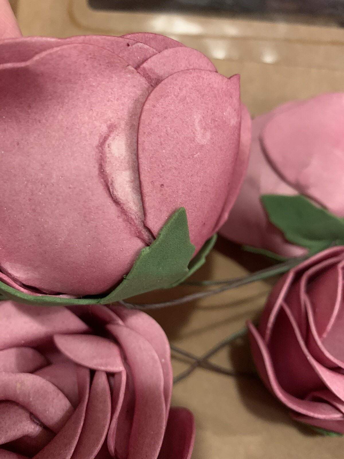 Ling’s Moment Realistic Artificial Roses Flowers 8pc Dusty Pink Rose DIY Wedding