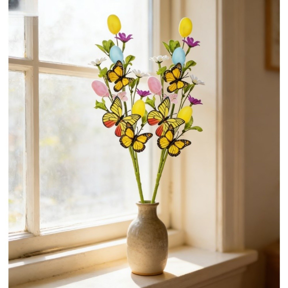 Yellow Plastic Silk Easter Stem for Creating Festive Bouquets and Displays