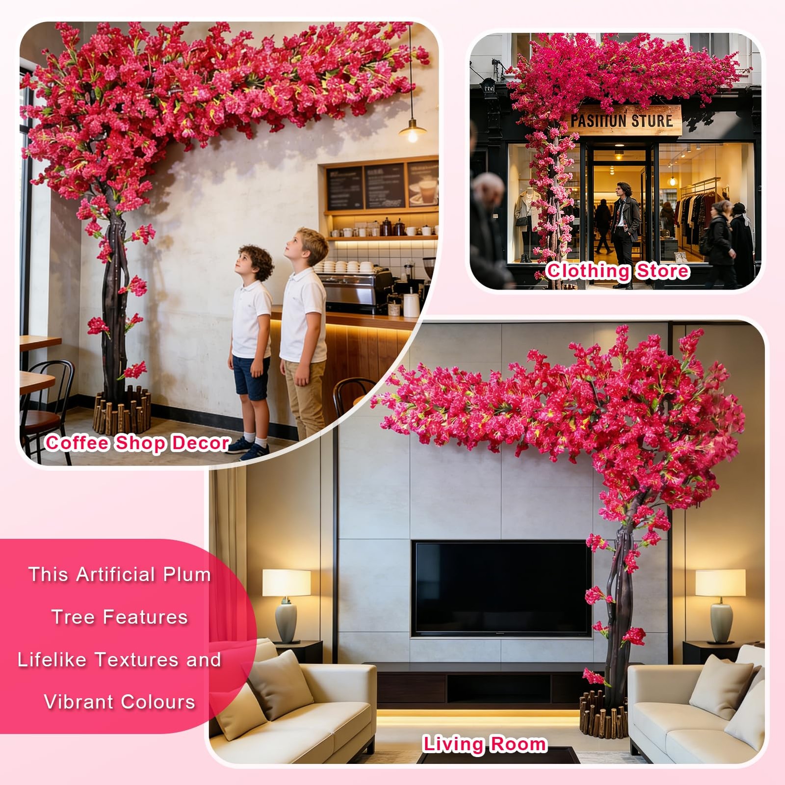 Large Pink Artificial Bougainvillea Tree Artificial Tree for Landscape and Ve…