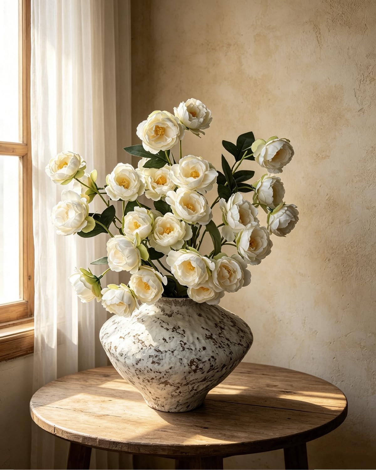 Faux Silk Peony Artificial Flowers for Vase, 6PCS Long Stem Fake Peonies with…