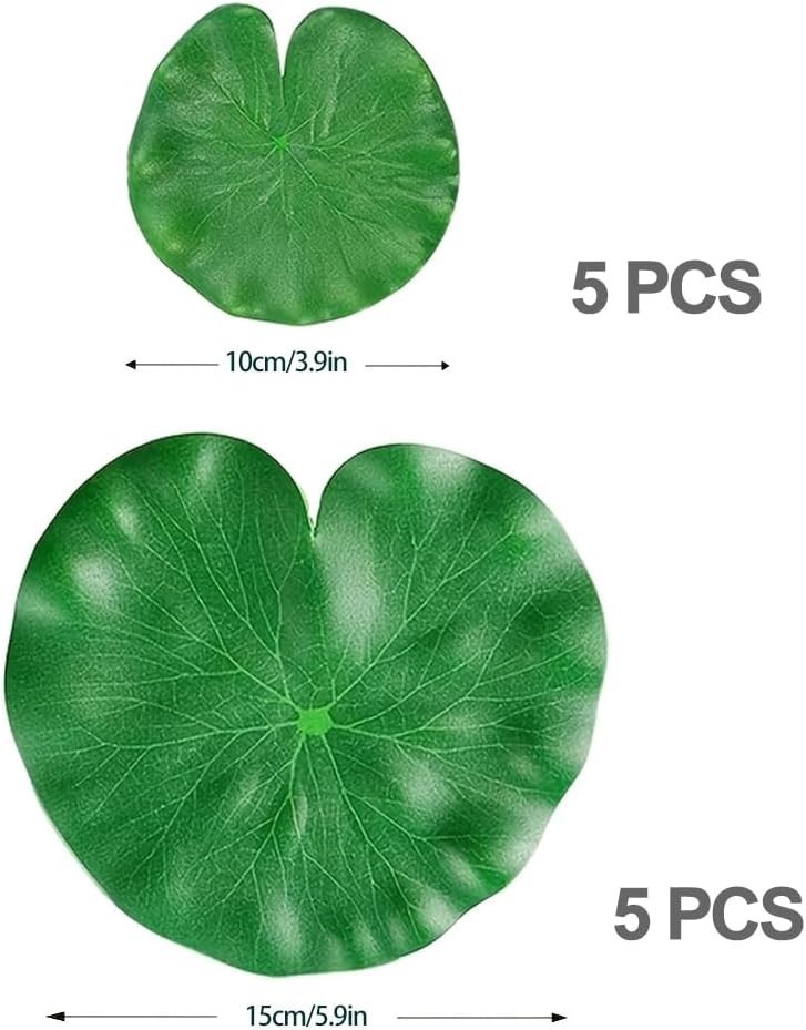 10 Packs Artificial Lily Pads,Floating Lily Pads for Ponds, Artificial Pond Plan