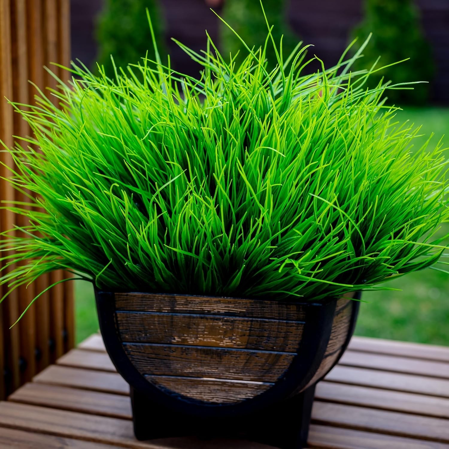 Outdoor Artificial Monkey Grass Bundles UV Safe Fake Plants For Patio