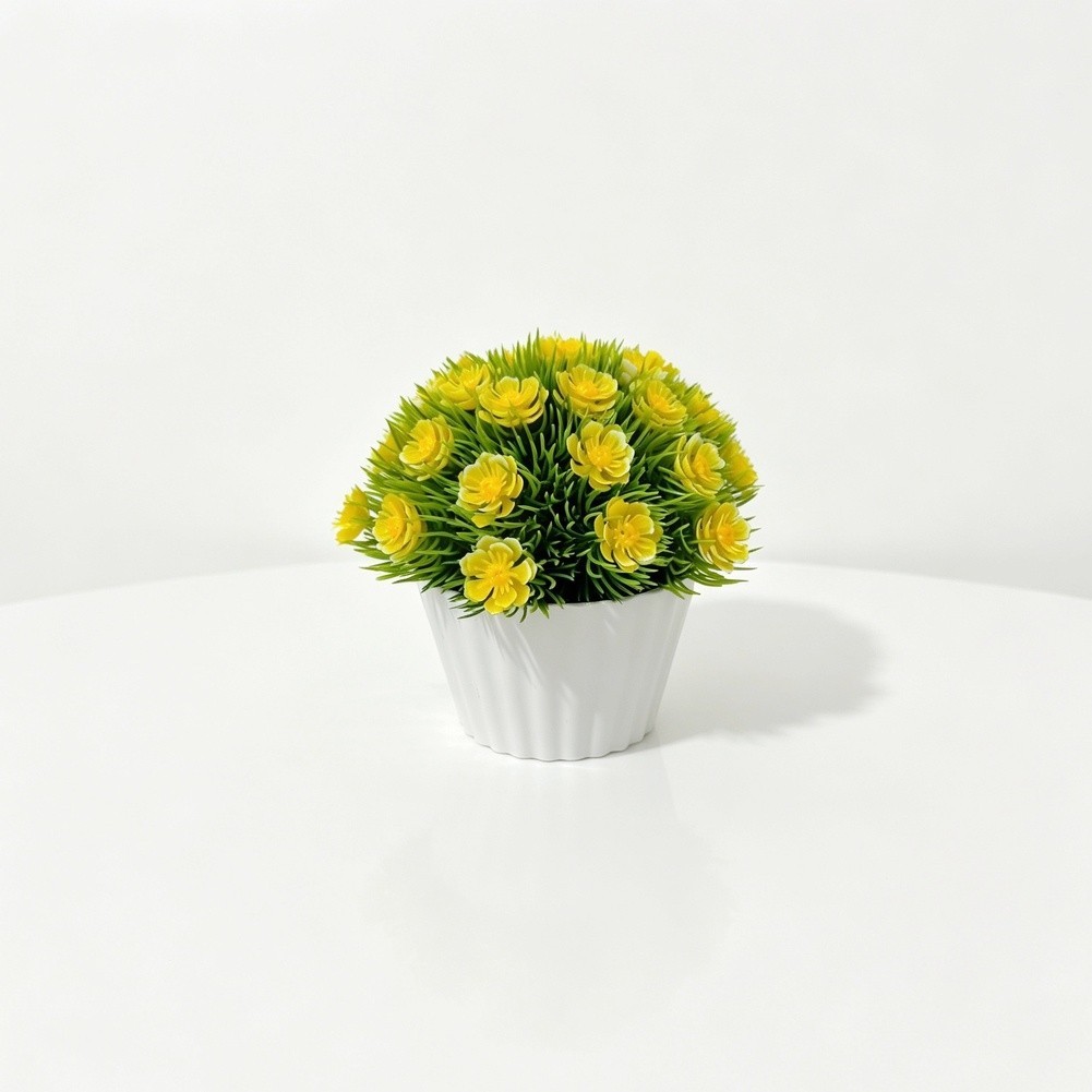 12 cm Tall Artificial Phalaenopsis Orchid in Round Pot for Indoor Decor