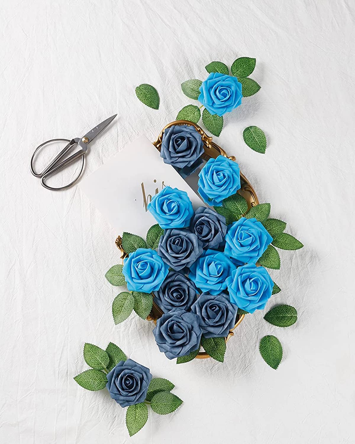 25Pcs Artificial Roses Flowers Fake Roses with Stems Real Touch Foam Flowers …