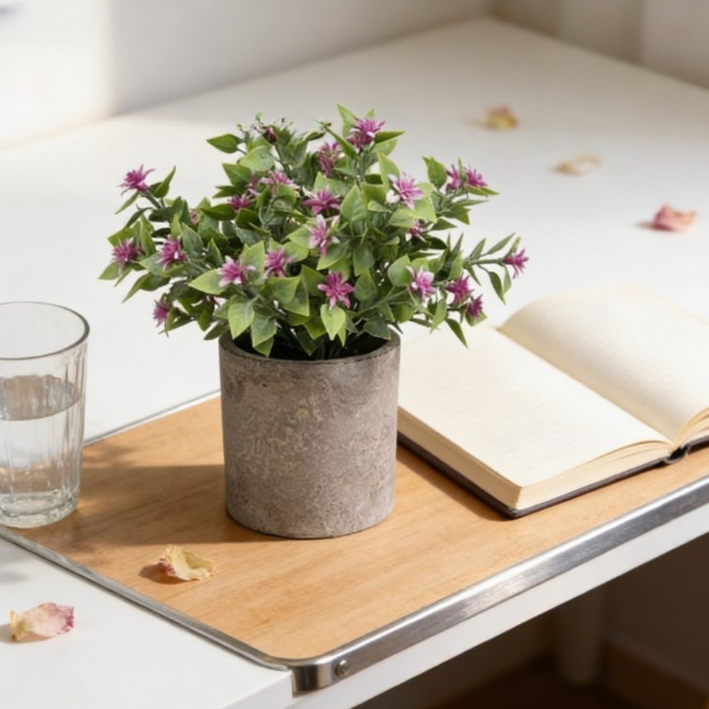Artificial Decorative Potted Plant 22cm Faux Greenery for Office Home Desk